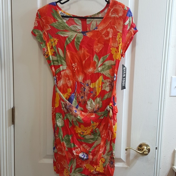 Vintage Byer Too! 90s vibrant red sarong dress - Picture 2 of 6
